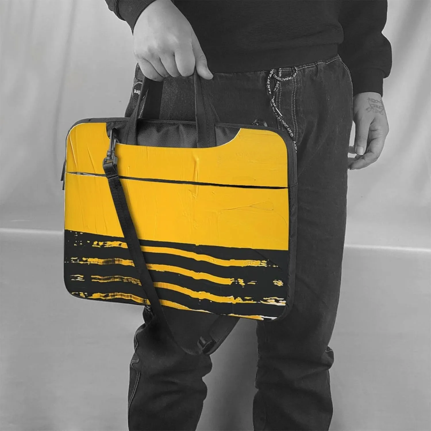 Laptop Tote Bag, Laptop Tote Bag, Travel Bag, Business Computer Bag, Work Bag for Men and Women, Mustard Yellow