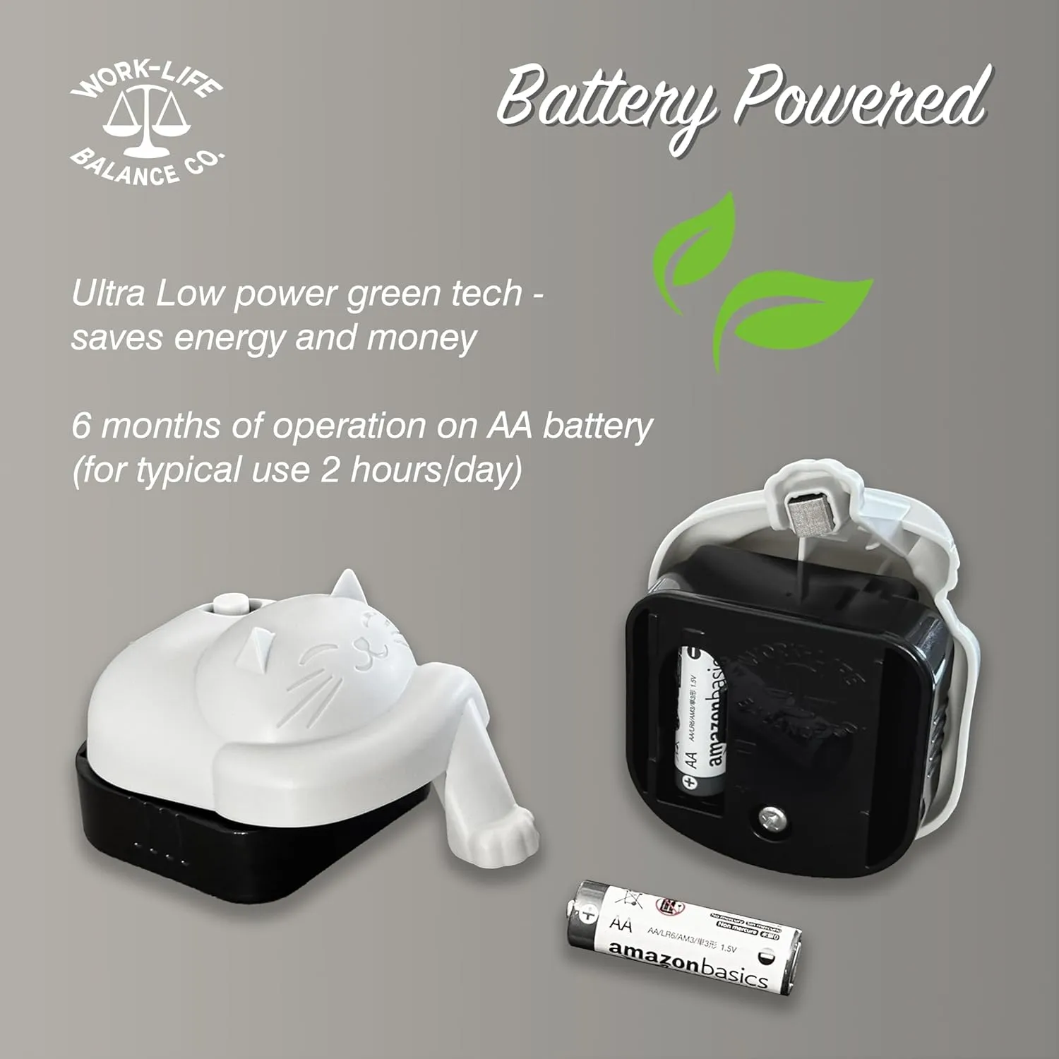 Laptop Trackpad Jiggler -AA Battery Lasts 6 Months -Undetectable -Cordless Mouse Jiggler -Does Not Work on DeII -Keeps Touchpad Active, Laptop Awake -Mechanical Mouse Mover -ON/Off Switch (Gray Cat)