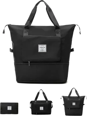 Large Capacity Folding Travel Bag Waterproof Foldable Travel Duffel Bag Weekender Overnight Bag Shoulder Bag Gym Tote
