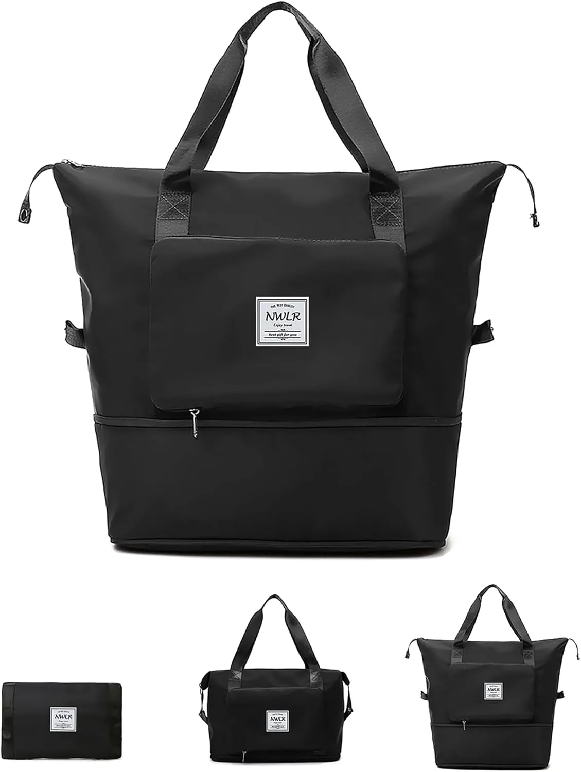 Large Capacity Folding Travel Bag Waterproof Foldable Travel Duffel Bag Weekender Overnight Bag Shoulder Bag Gym Tote