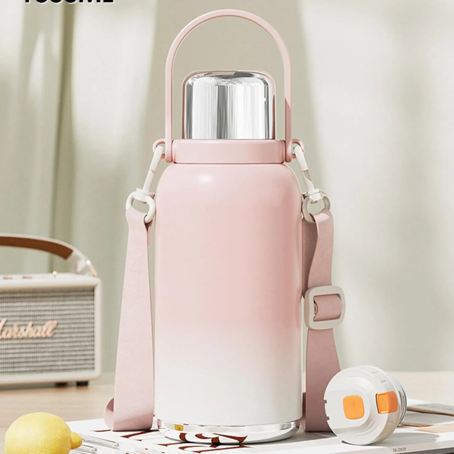 Large -Capacity Portable Stainless Steel Insulation Cup Simple Filter Insulation Cup-Light Dreate-1300ml