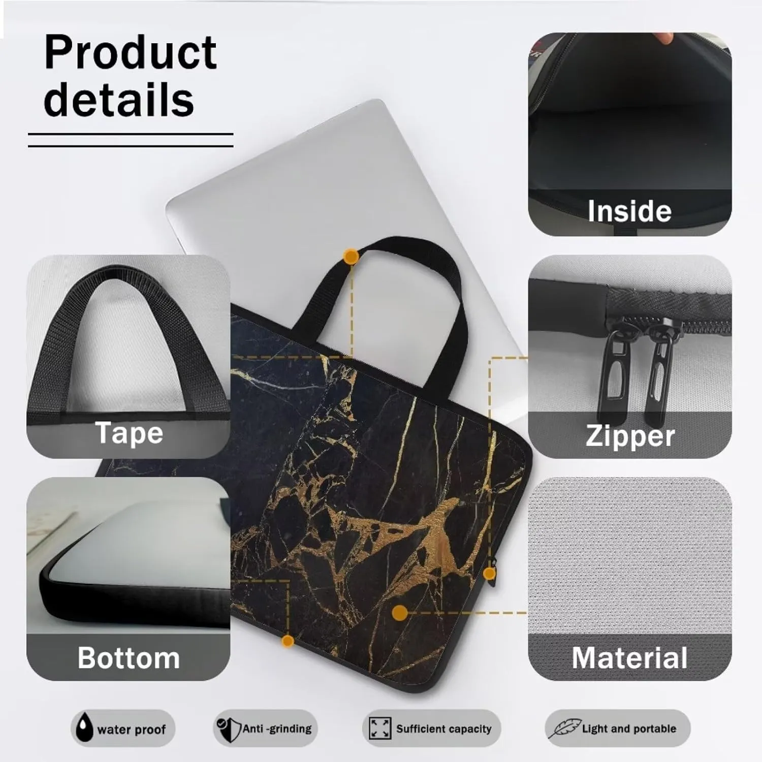Large Capacity Waterproof Office Handbag Business Travel Laptop Supplies Laptop Bag for Men Women
