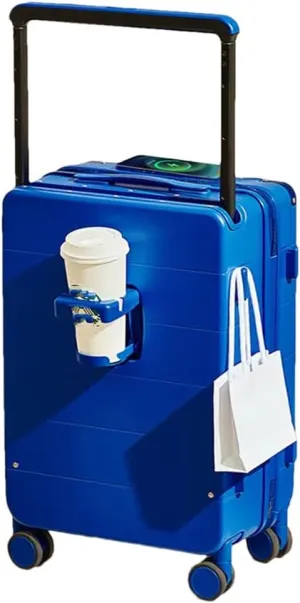 Large Handle Suitcase with Cup Holder, Travel Luggage, Password, Trolley Case, Travel Hand Bag, Wheeled Suitcase, e, 22