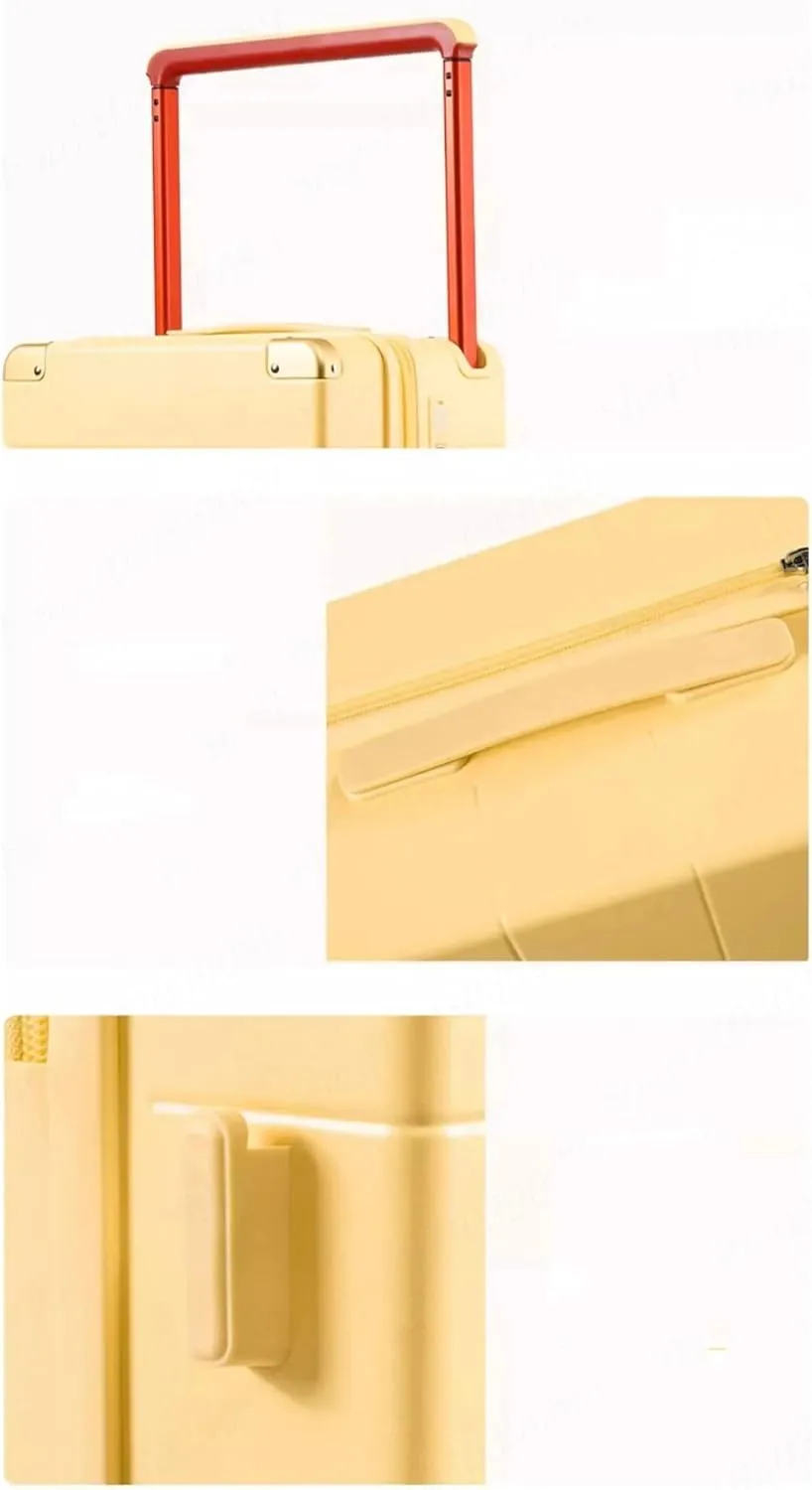 Large Handle Suitcase with Cup Holder, Travel Luggage, Password, Trolley Case, Travel Hand Bag, Wheeled Suitcase, Vertical Stripe A, 20