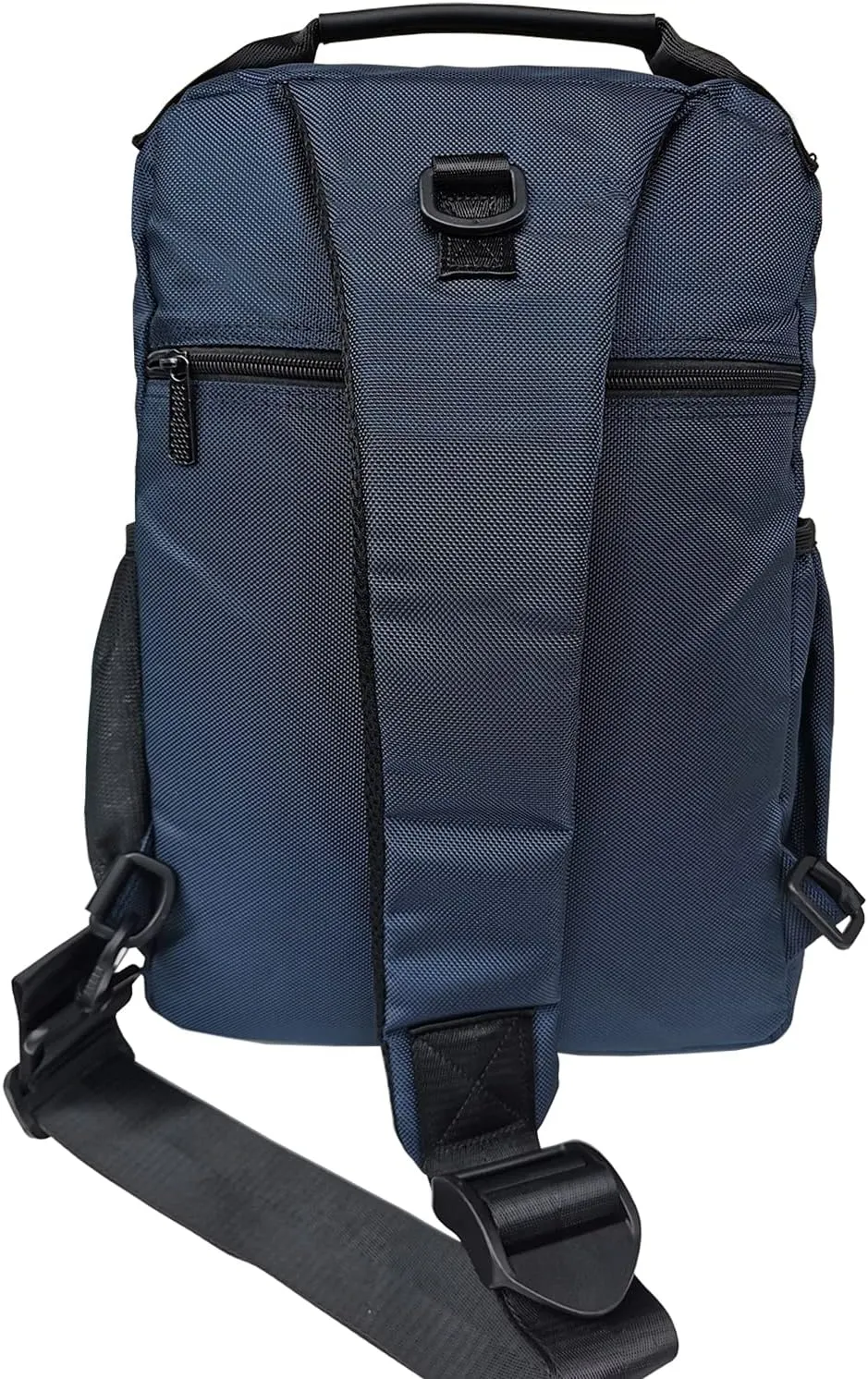 Large Sling Bag Laptop Backpack Cross Body Messenger Bag Shoulder Travel Rucksack (C- Black)