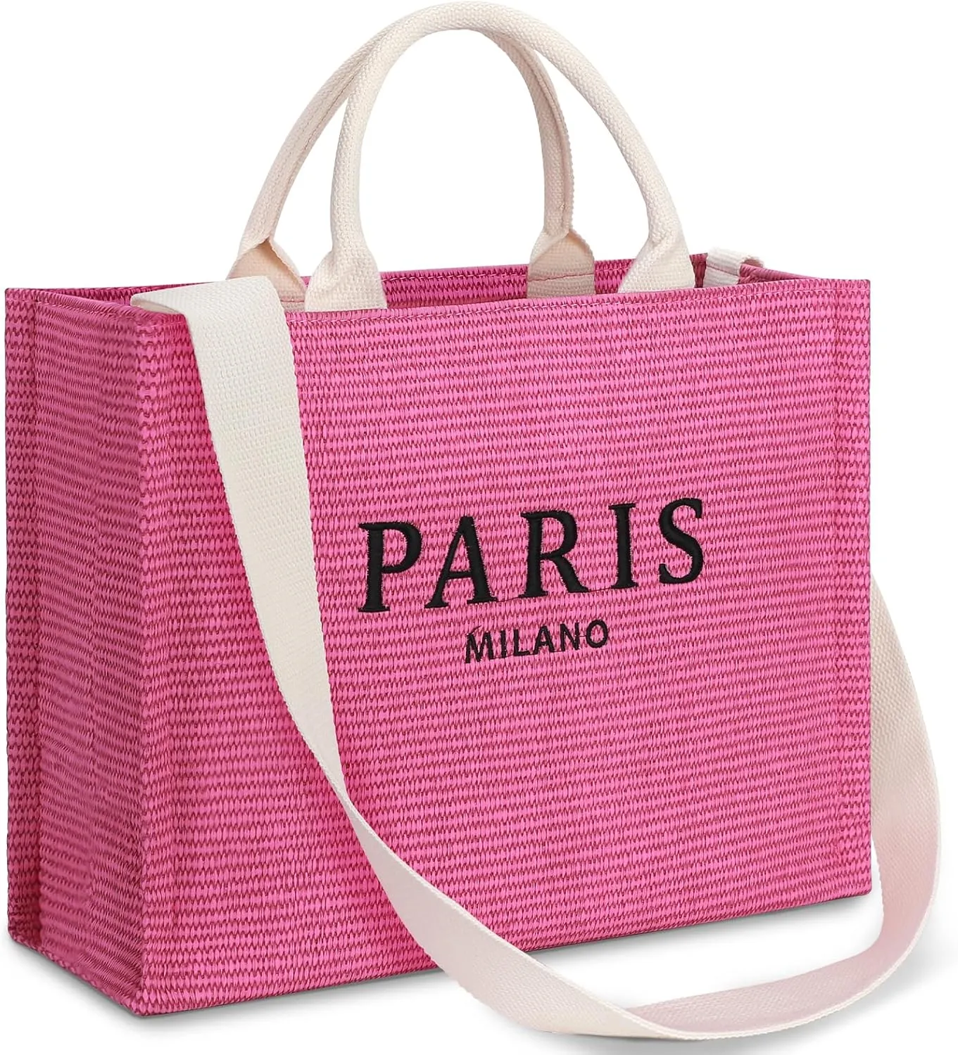 Large Tote Bag for Women Vegan Leather Woven Bag Top-handle Shoulder Crossbody Tote Bag for Work Travel