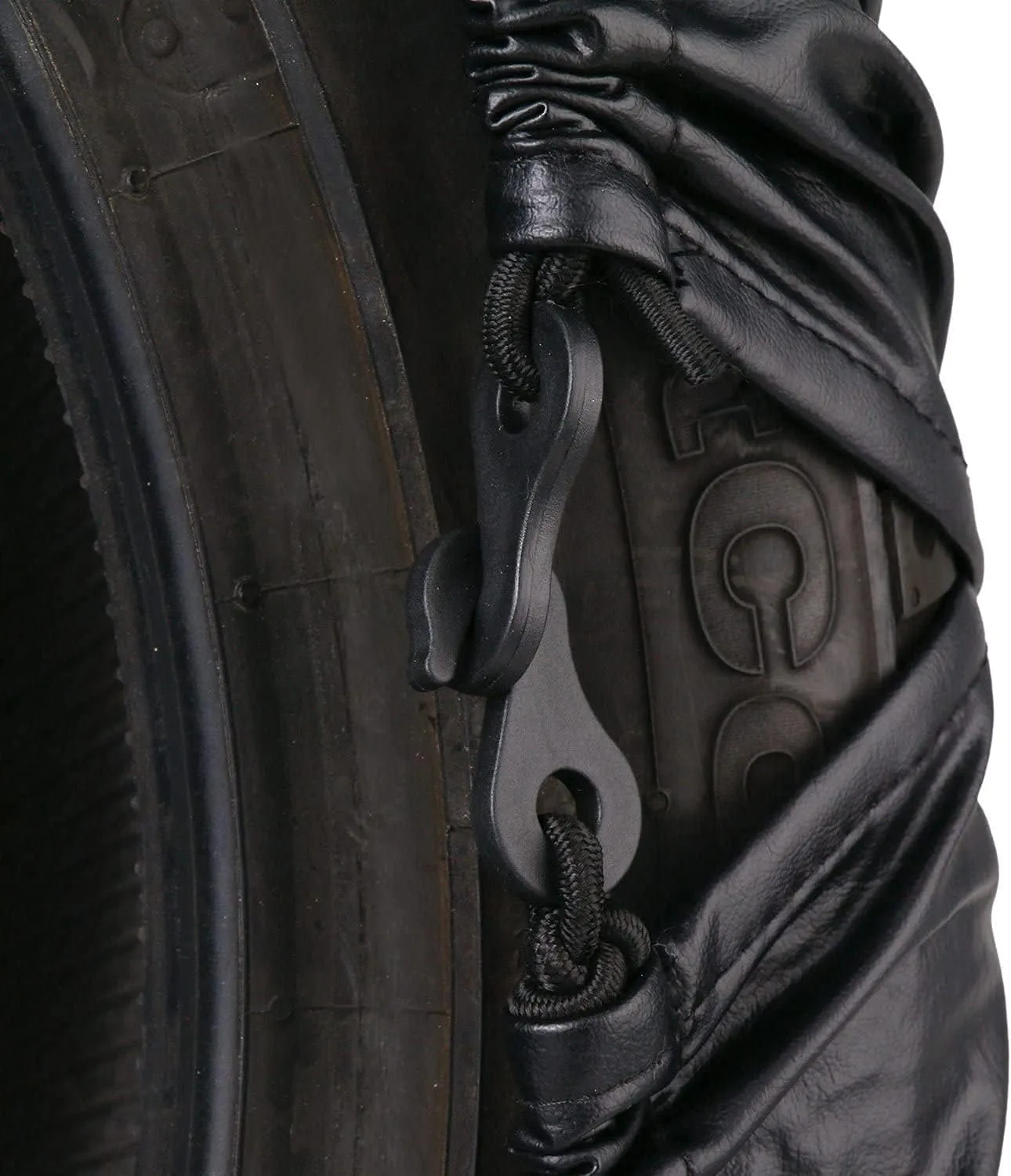 Leader Accessories Universal Spare Tire Cover with Buckle Strap Waterproof for Jeep, Trailer, RV, Truck and All Car Wheel (Black Ultimate, 24"-26" Dia.)
