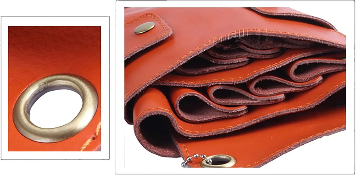 Leather Scissors Bag,Hairdresser Waist Shoulder Holder Case Multifunctional Satchel for Pushing, Shear,Roll Comb,Water Bottle Hair Stylist Cosmetic Organizer Pouch A