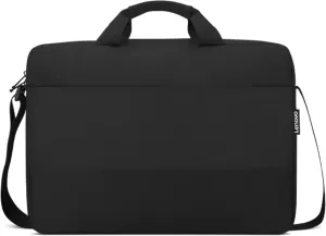 Lenovo Laptop Shoulder Bag T215 15.6 inch - Black- Slip Laptop Compartment - Front Zippered Pocket - Adjustable Strap