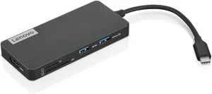 Lenovo – USB-C 7-in-1 Hub – Computer Networking Laptop Accessory – Laptop Docking Station - 4K via HDMI, 3 USB-A devices, 2 SD/TF Card Readers USB-C Power Pass Through
