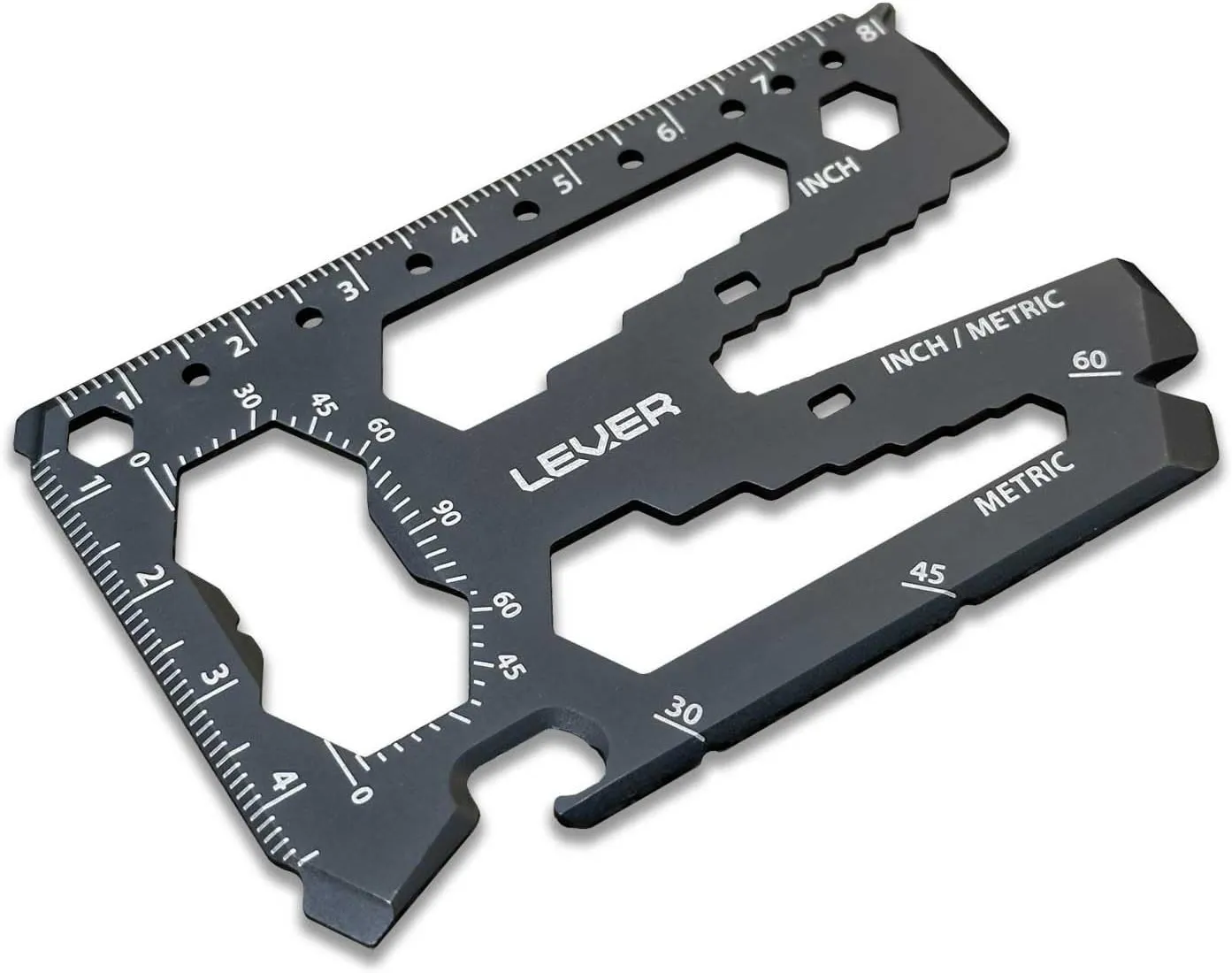 Lever Gear Toolcard Pro - 40 in 1 Credit Card Multitool. Slim, Minimalist Survival Card Wallet Tool Card. TSA Approved Multitool Card Pocket Tool. (Black)