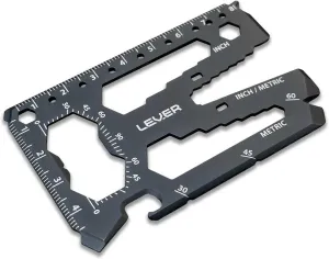 Lever Gear Toolcard Pro - 40 in 1 Credit Card Multitool. Slim, Minimalist Survival Card Wallet Tool Card. TSA Approved Multitool Card Pocket Tool. (Black)