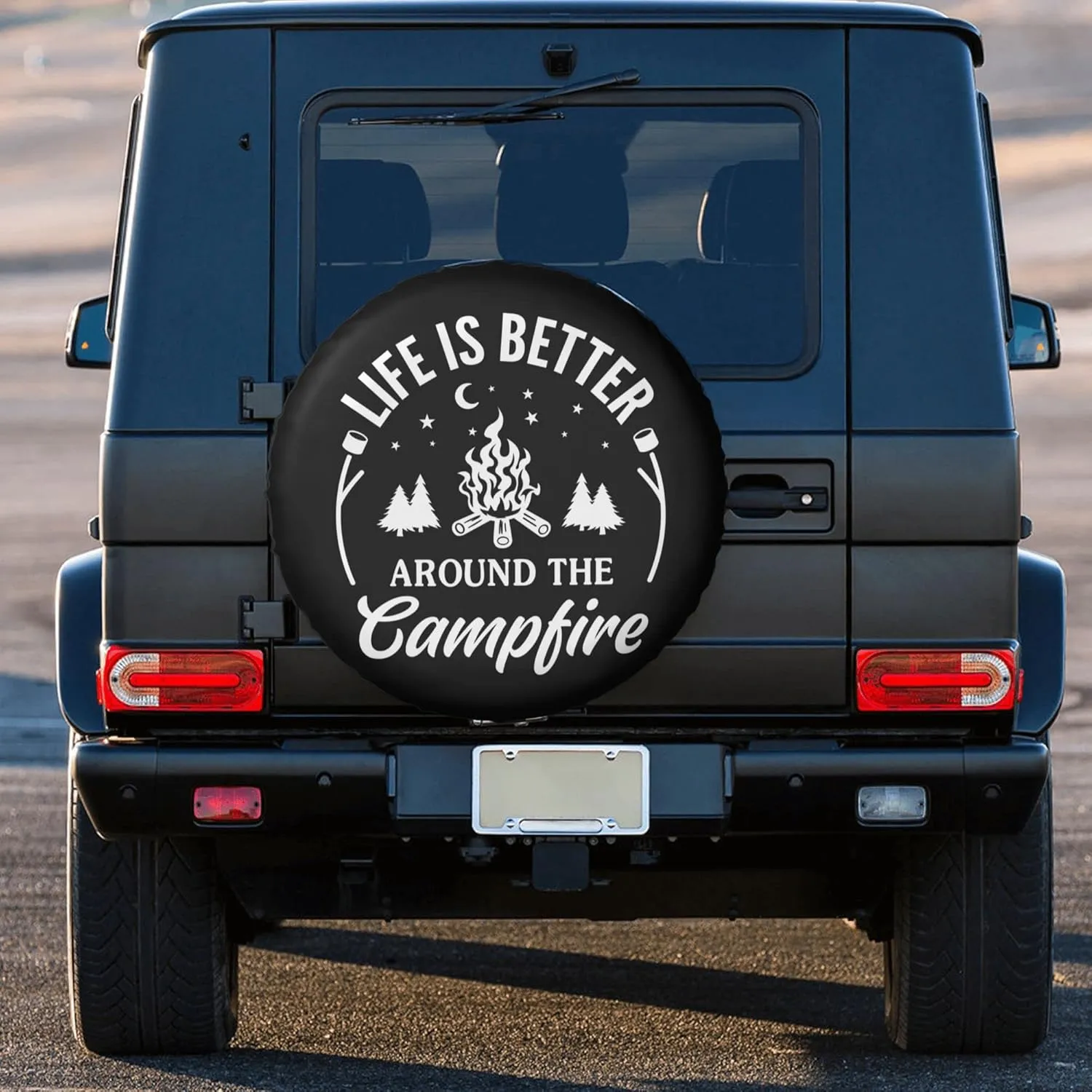 Life is Better Around The Campfire Rv Spare Tire Cover for RV Trailer Camper Wheel Protectors Weatherproof Universal for Trailer Rv SUV Truck Travel Trailers (17 inch)