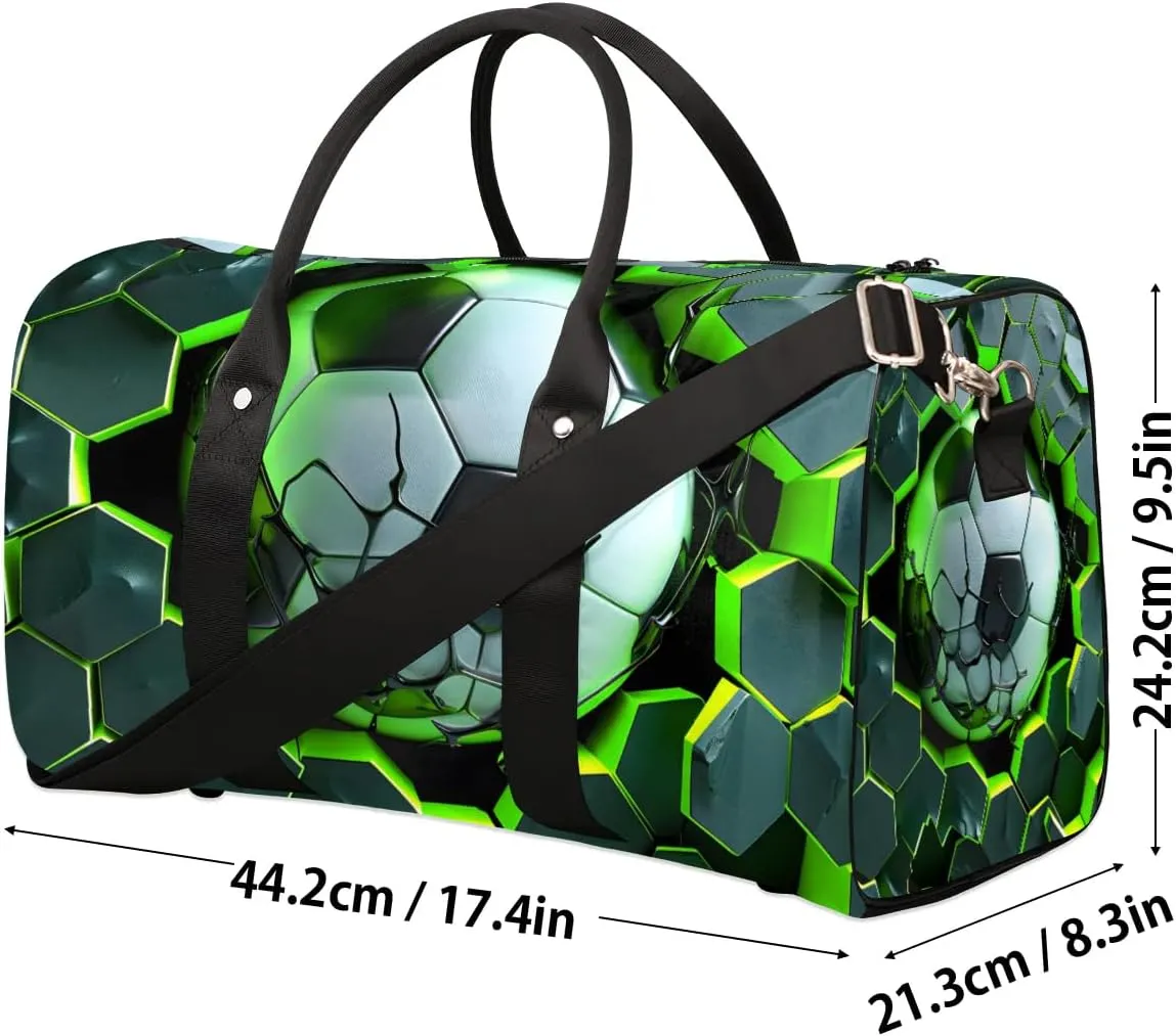 Light Wall Football Travel Duffel Bag for Women Men Waterproof Foldable Overnight Weekender Bag Large Capacity Sports Gym Bag