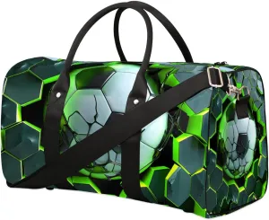 Light Wall Football Travel Duffel Bag for Women Men Waterproof Foldable Overnight Weekender Bag Large Capacity Sports Gym Bag