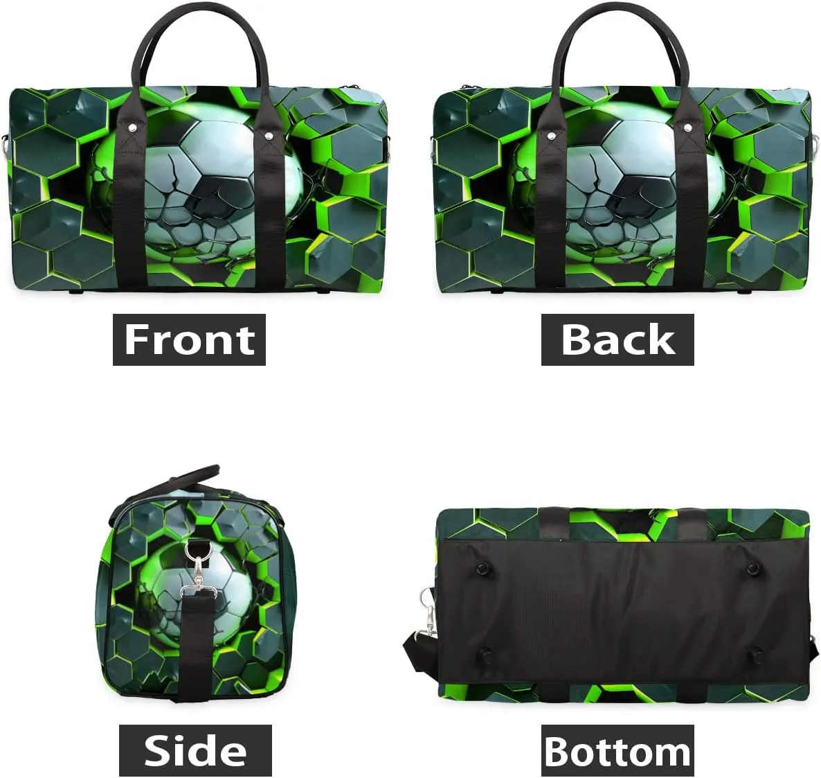 Light Wall Football Travel Duffel Bag for Women Men Waterproof Foldable Overnight Weekender Bag Large Capacity Sports Gym Bag