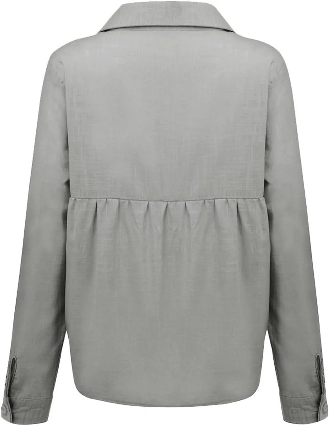 Linen Cotton Womens Short Sleeve Shirts Big Drop Collar Loose Draw Pleated Two Tops Women'S Swimwear Cover Ups