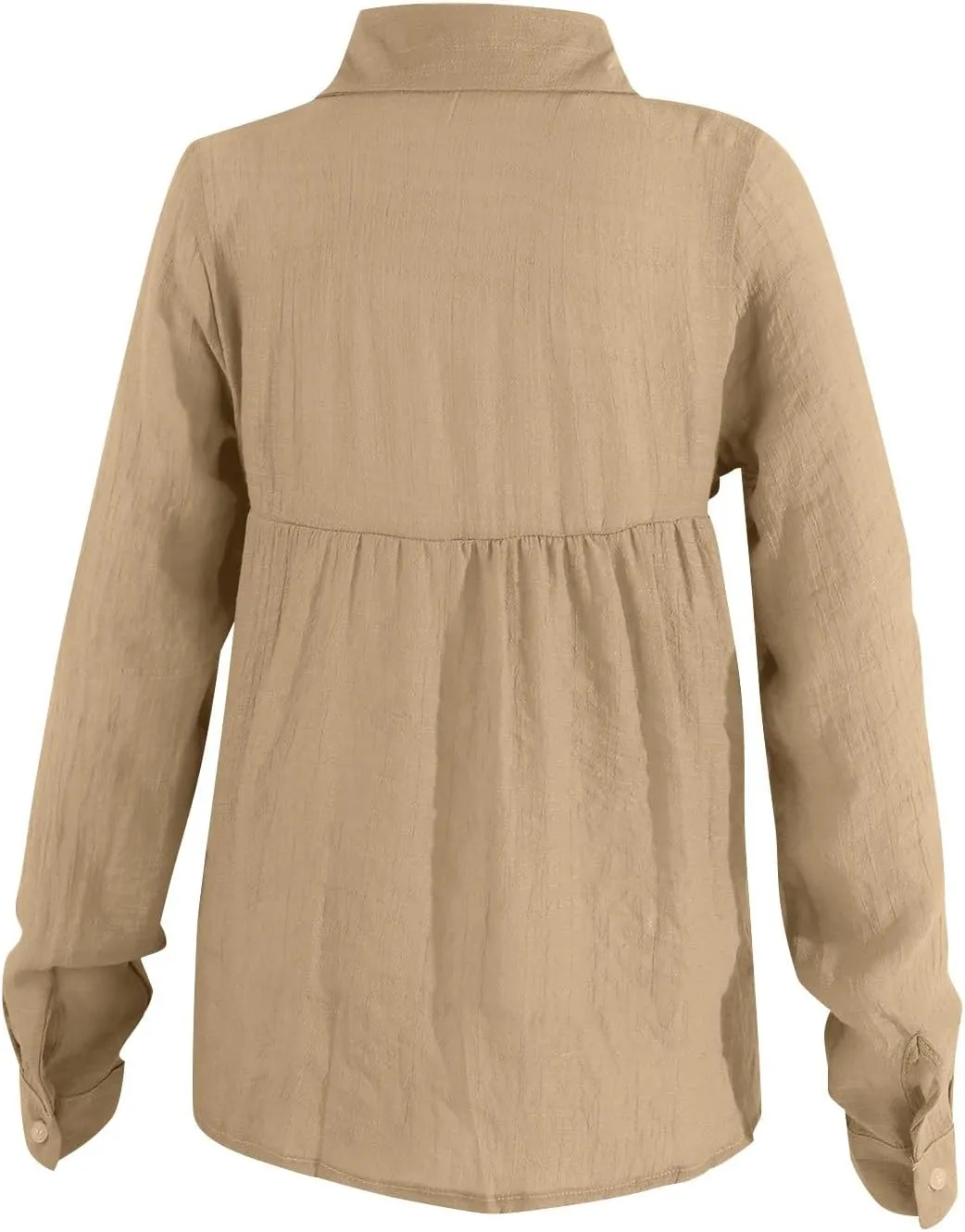 Linen Shirts for Women Shirt Long Cotton Casual Solid Women Sleeve Women's Blouse Striped Shirt Women Flannel Shirt