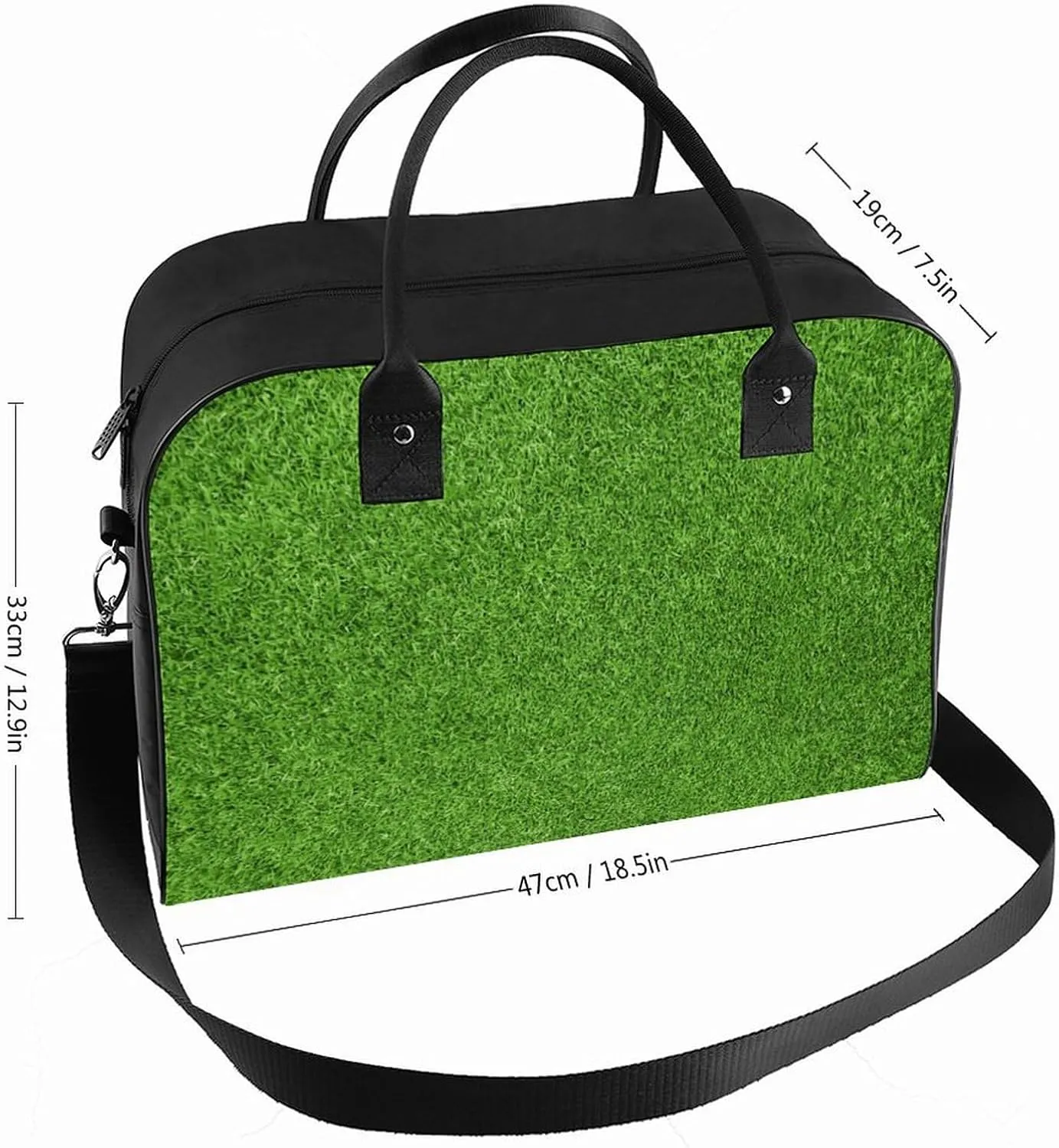 Lines Navy Blue And Yellow Fashionable Large Capacity Travel Handbag Unisex