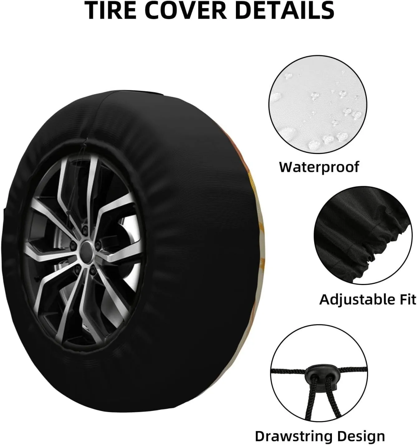 Lion Grassland Spare Tire Cover Weatherproof Wheel Protectors Universal Fit for Trailer Rv SUV Truck Camper Travel Trailer