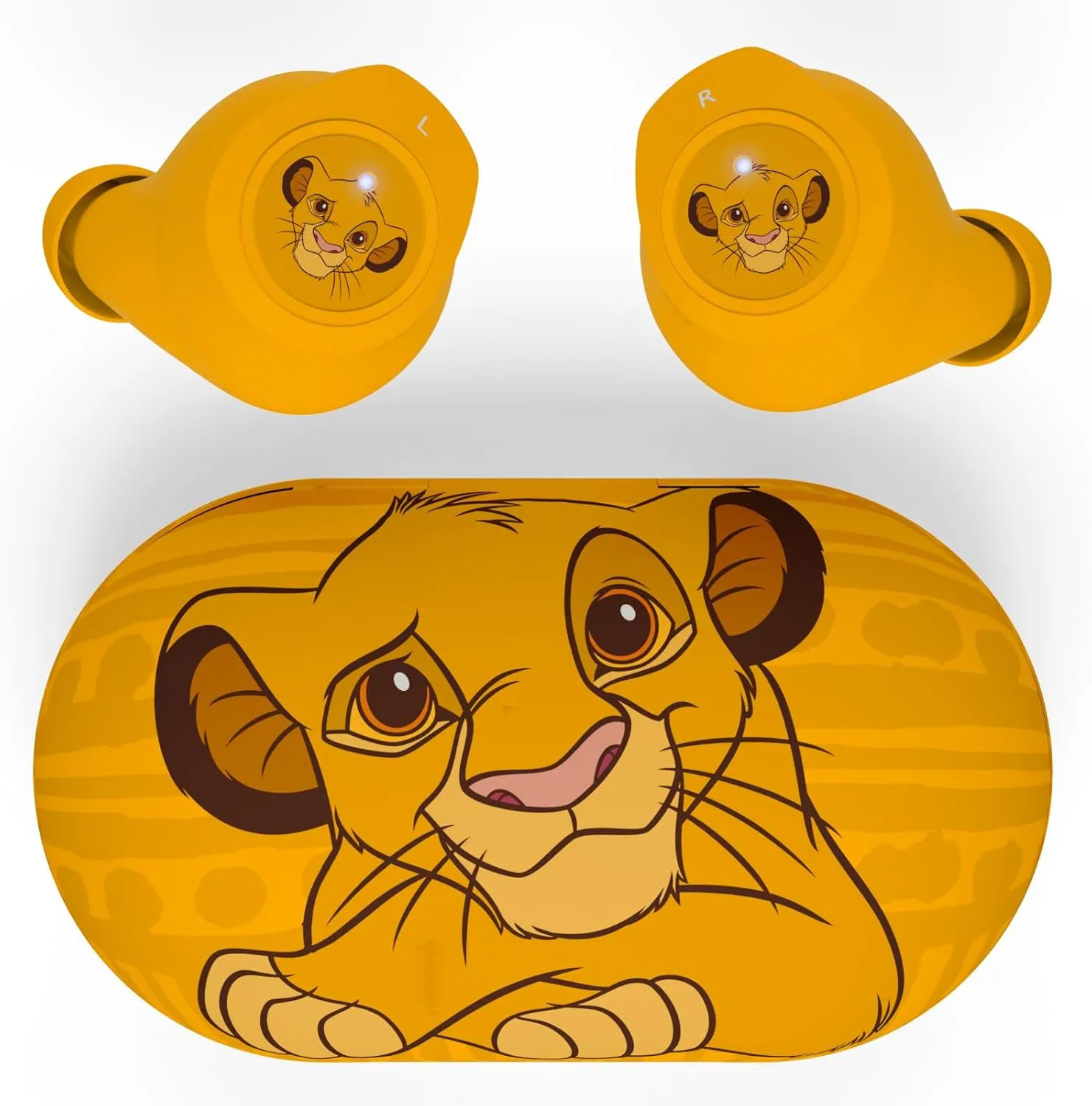 Lion King Disney Wireless Earbuds w/Charging Case - Bluetooth Headphones w/Built-in Mic Up to 30 Hrs Playtime- Gifts for Her, Boys, Women, Men, All Fans of Disney Lion King Stuff (Simba)