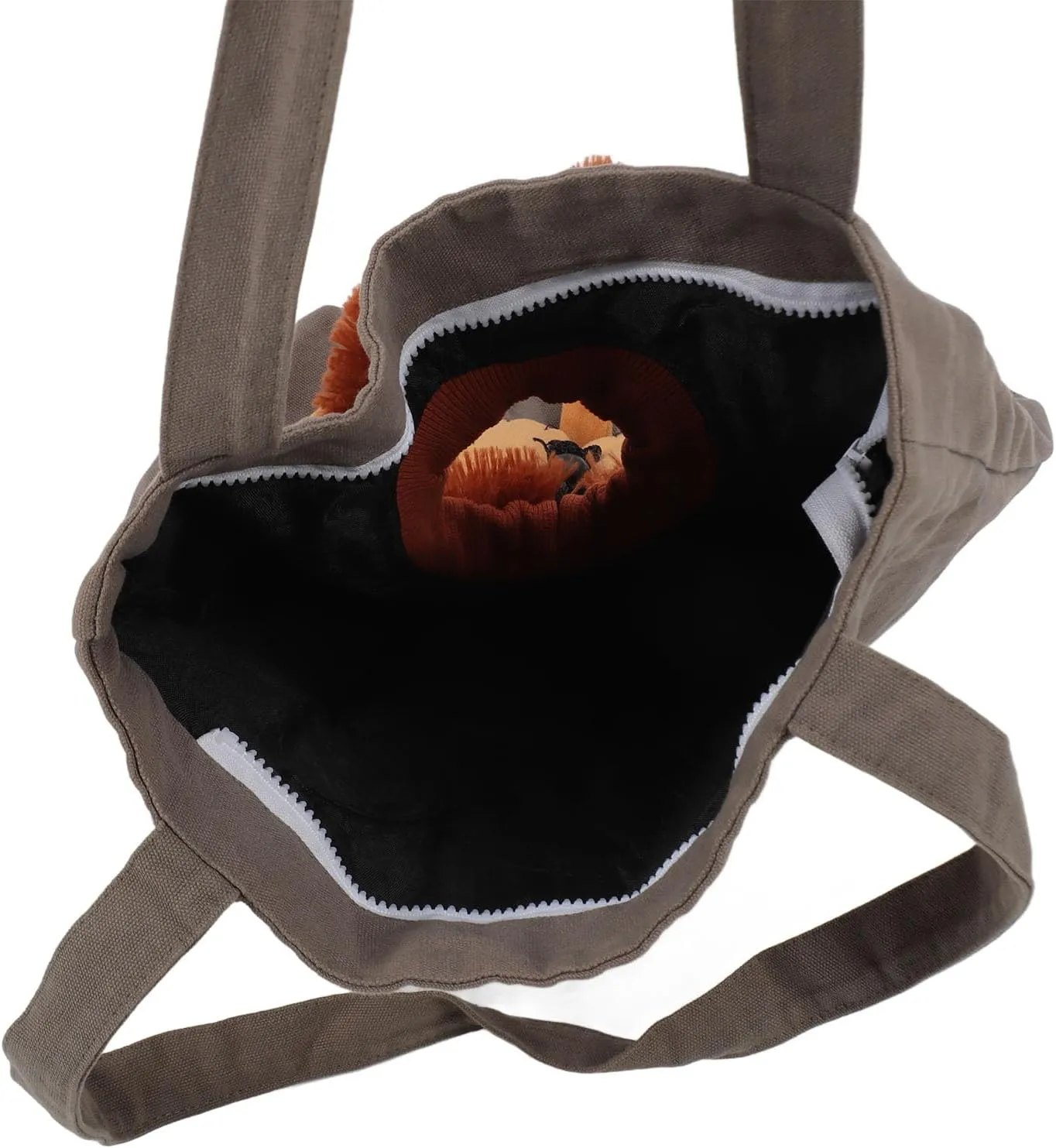 Lion Shaped Show Head Pet Canvas Shaped Shoulder Bag Breathable Portable Pet Outing Carrying Bag for Travel Camping (S)