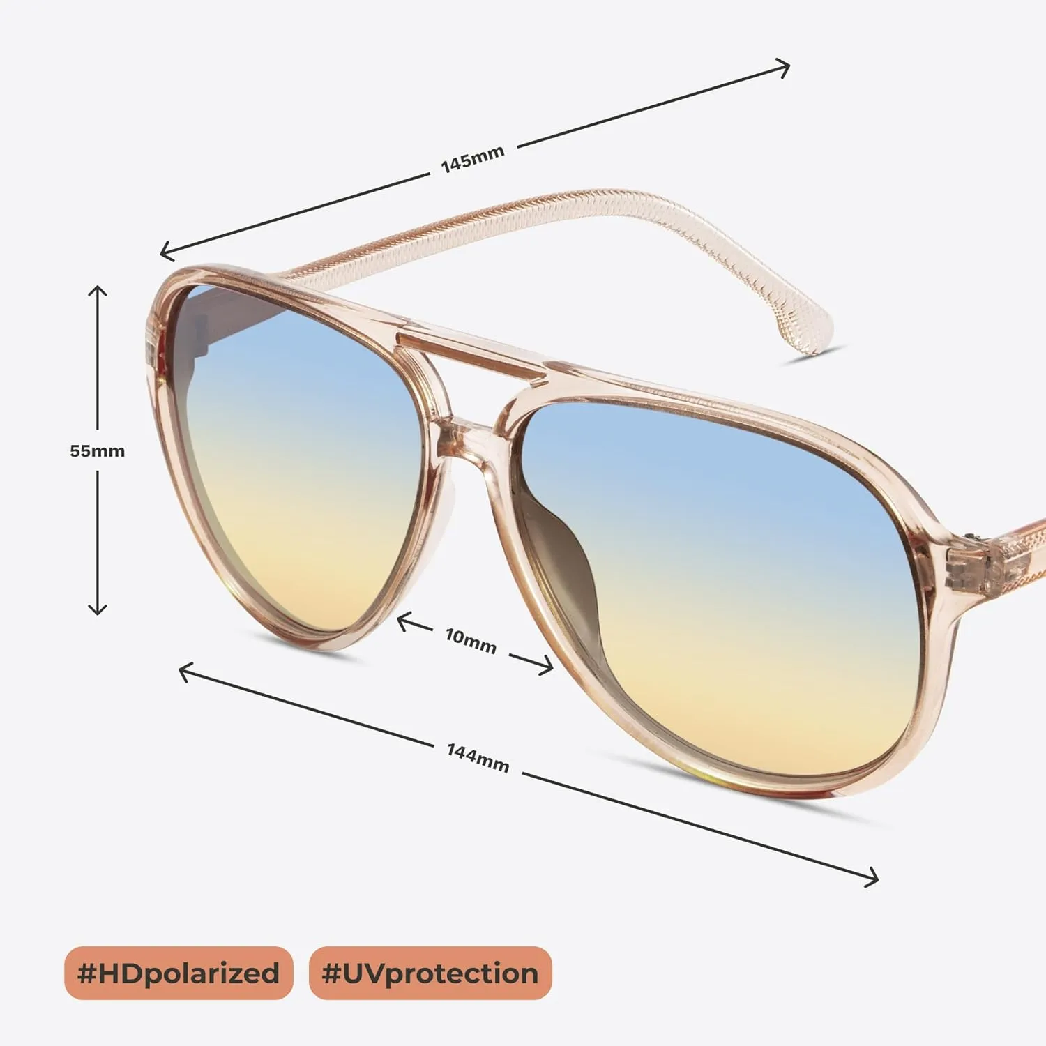 livho Trendy Polarized Aviator Sunglasses Women Men, Retro Sun Glasses for Women Men 2025, Oversized UV Protection Shades