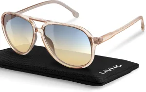 livho Trendy Polarized Aviator Sunglasses Women Men, Retro Sun Glasses for Women Men 2025, Oversized UV Protection Shades