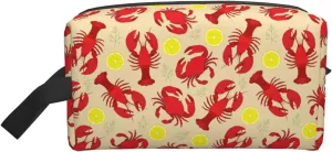 Lobster And Crab Print Travel Toiletry Organizer Bag, Cosmetic & Storage Pouch For Travel And Daily Use