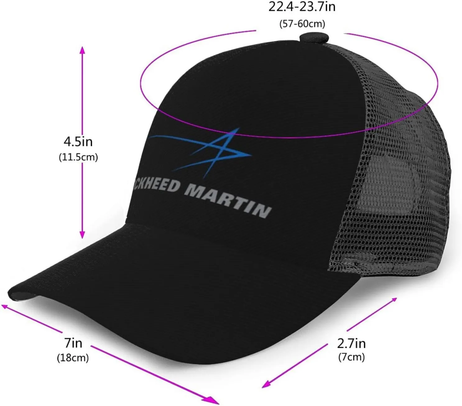 Lockheed Martin Curved Brim Mesh Baseball Cap Casual Sun Hat for Unisex