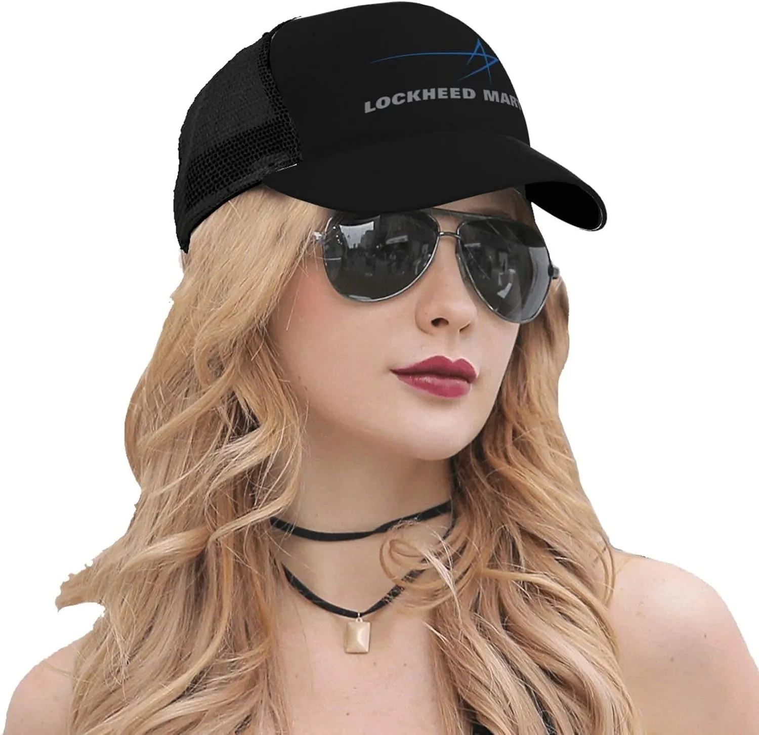 Lockheed Martin Curved Brim Mesh Baseball Cap Casual Sun Hat for Unisex