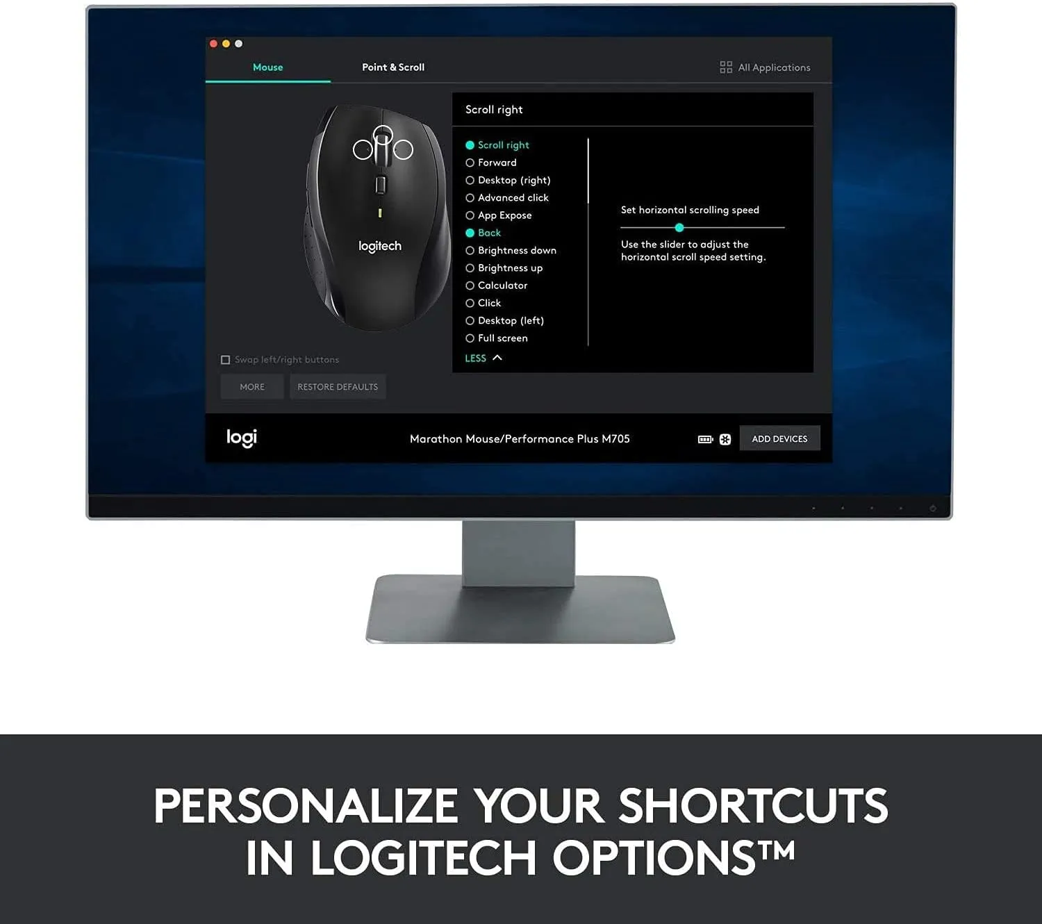Logitech M705 Wireless Marathon Mouse for PC - Long 3 Year Battery Life, Ergonomic Shape with Hyper-Fast Scrolling and USB Unifying Receiver for Computer and Laptop - Black (Renewed)