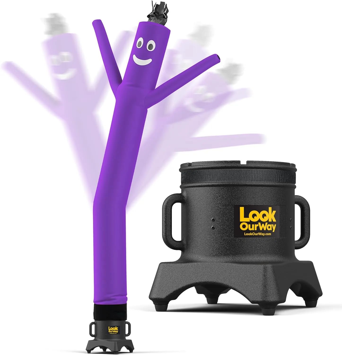 LookOurWay Air Dancers Wacky Waving Inflatable Tube Man Set - 10 Feet Tall Inflatable Dancing Man with Blower - Purple
