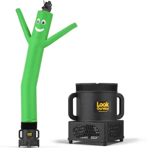 LookOurWay Air Dancers Wacky Waving Inflatable Tube Man Set - 7ft Tall Advertising Air Dancer Waving Man Inflatable Tube Guy with Sky Dancer Blower - Green