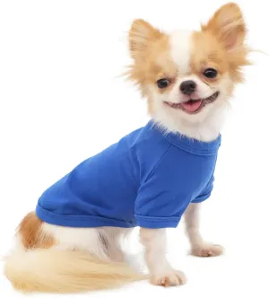 LOPHIPETS 100% Cotton Dog Tee Shirt for Small Dogs Chihuahua Puppy Clothes-Blue/L