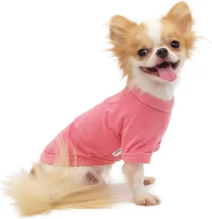 LOPHIPETS 100% Cotton Dog Tee Shirt for Small Dogs Chihuahua Puppy Clothes-Pink/L