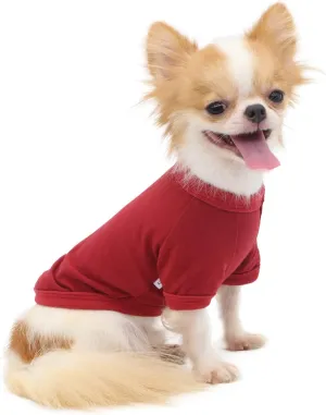 LOPHIPETS 100% Cotton Dog Tee Shirt for Small Dogs Chihuahua Puppy Clothes-Red/L