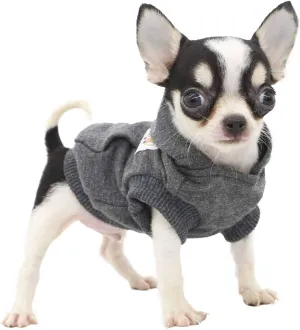 LOPHIPETS Dog Cotton Hoodies Sweatshirts for Small Dogs Chihuahua Puppy Clothes Cold Weather Coat-Charcoal/XS