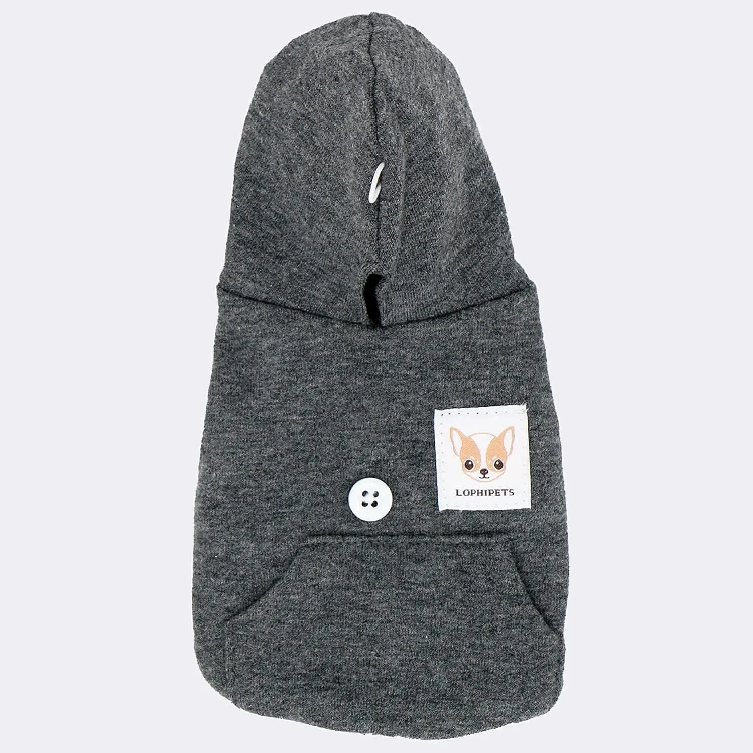 LOPHIPETS Dog Cotton Hoodies Sweatshirts for Small Dogs Chihuahua Puppy Clothes Cold Weather Coat-Charcoal/XS