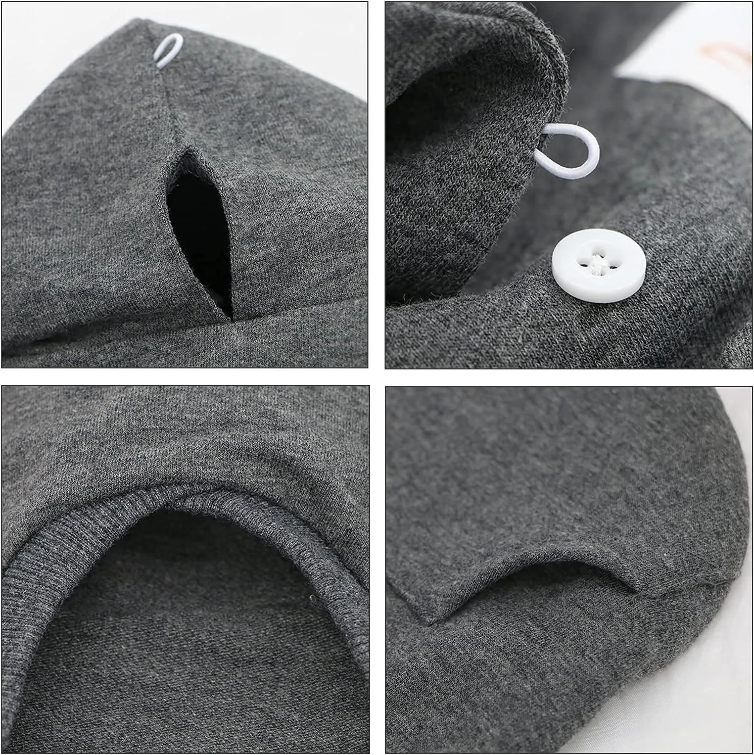 LOPHIPETS Dog Cotton Hoodies Sweatshirts for Small Dogs Chihuahua Puppy Clothes Cold Weather Coat-Charcoal/XS