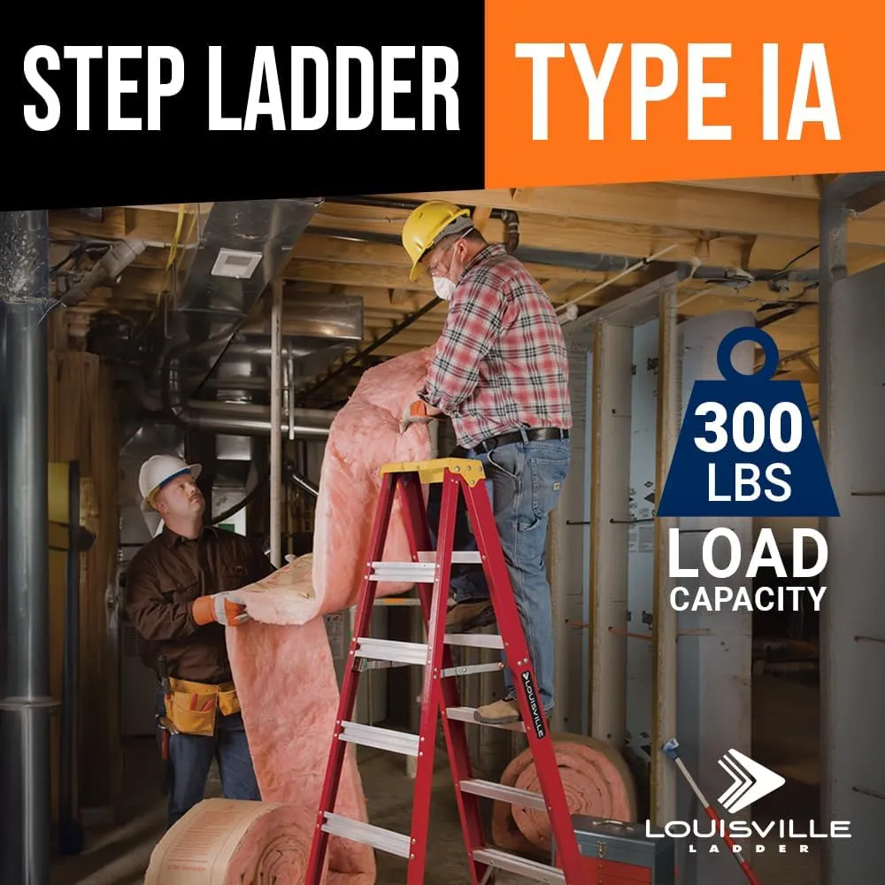 Louisville Ladder 4-Foot Fiberglass Step Ladder, 300-Pound Load Capacity, Type IA, L-3016-04