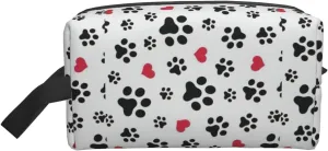 Love Cat Paw Heart Puppy Foot Print Print Travel Toiletry Organizer Bag, Cosmetic & Storage Pouch For Travel And Daily Use
