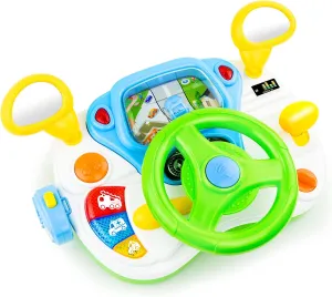 Love&Mini Steering Wheel Toys for Girls Boys - Baby Car Toys with Light and Music, Simulation Driving Learning Educational Toy for 18M  Year Old Boys Girls Birthday and Xmas Gifts