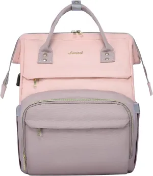 LOVEVOOK Backpack for Women fit 17-inch Laptop, Large Backpack Purse with USB Port, Waterproof Travel Work Bag, Teacher Doctor Nurse Backpack, Pink-Taro Purple