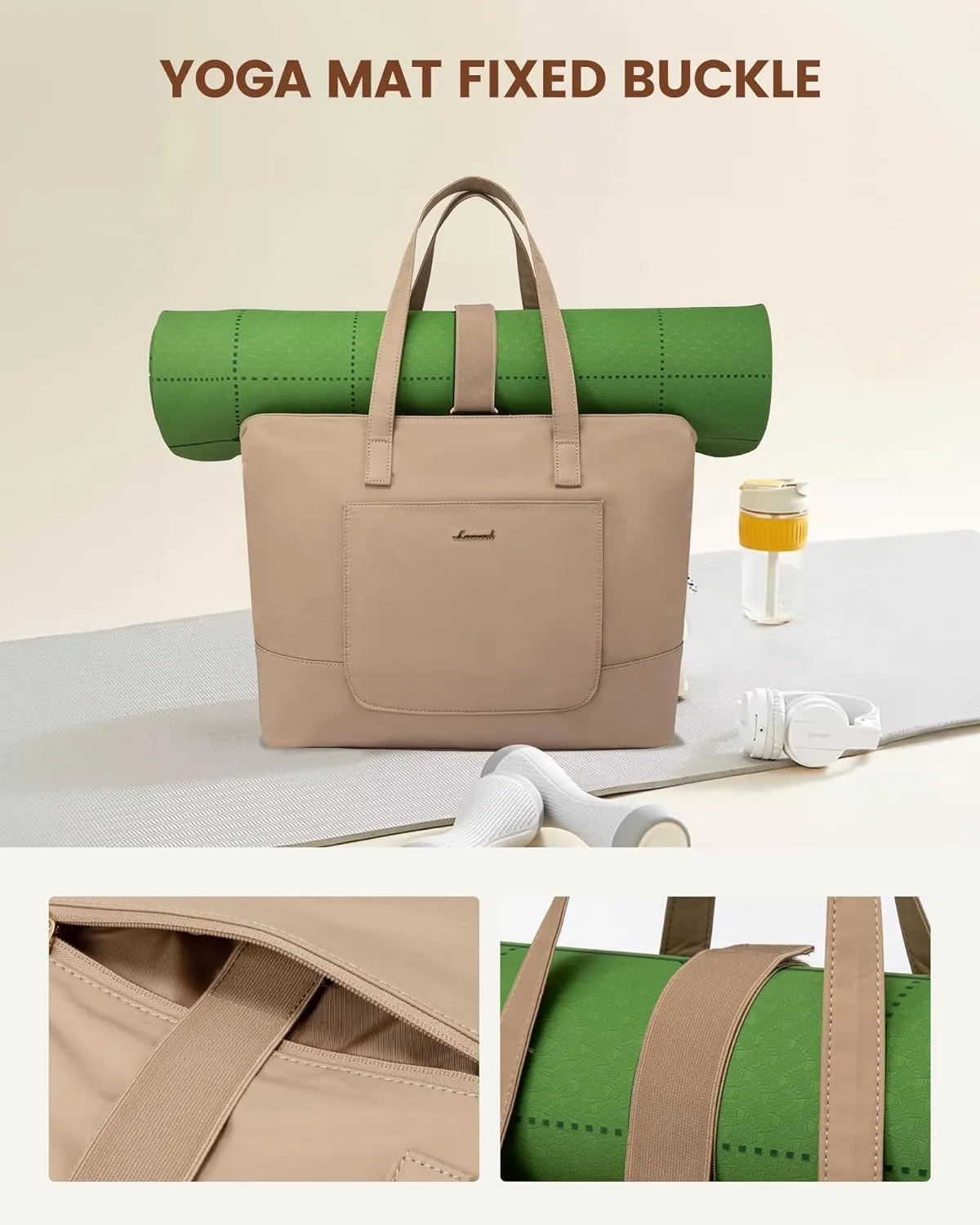 LOVEVOOK Work Tote with Laptop Compartment for Nurse Travel Commuter, Gym Bag with Yoga Mat Strap