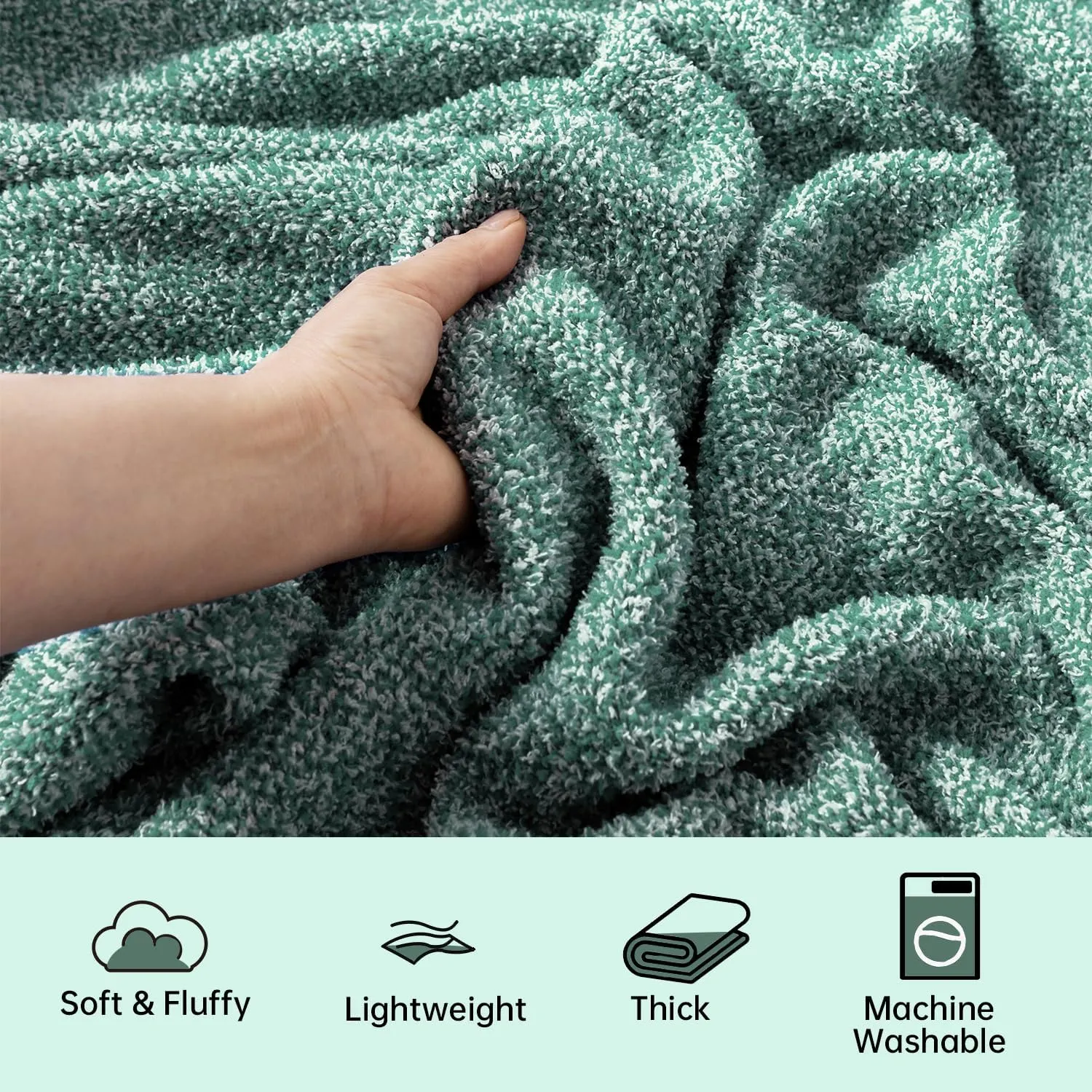 LURKA Fine Knit Throw Blanket - Super Soft Breathable Lightweight Blanket for Couch Bed Sofa (Grayish Blue, Throw(50"x 60"))