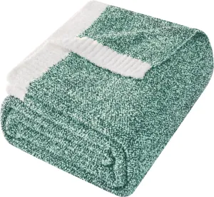 LURKA Fine Knit Throw Blanket - Super Soft Breathable Lightweight Blanket for Couch Bed Sofa (Grayish Blue, Throw(50"x 60"))