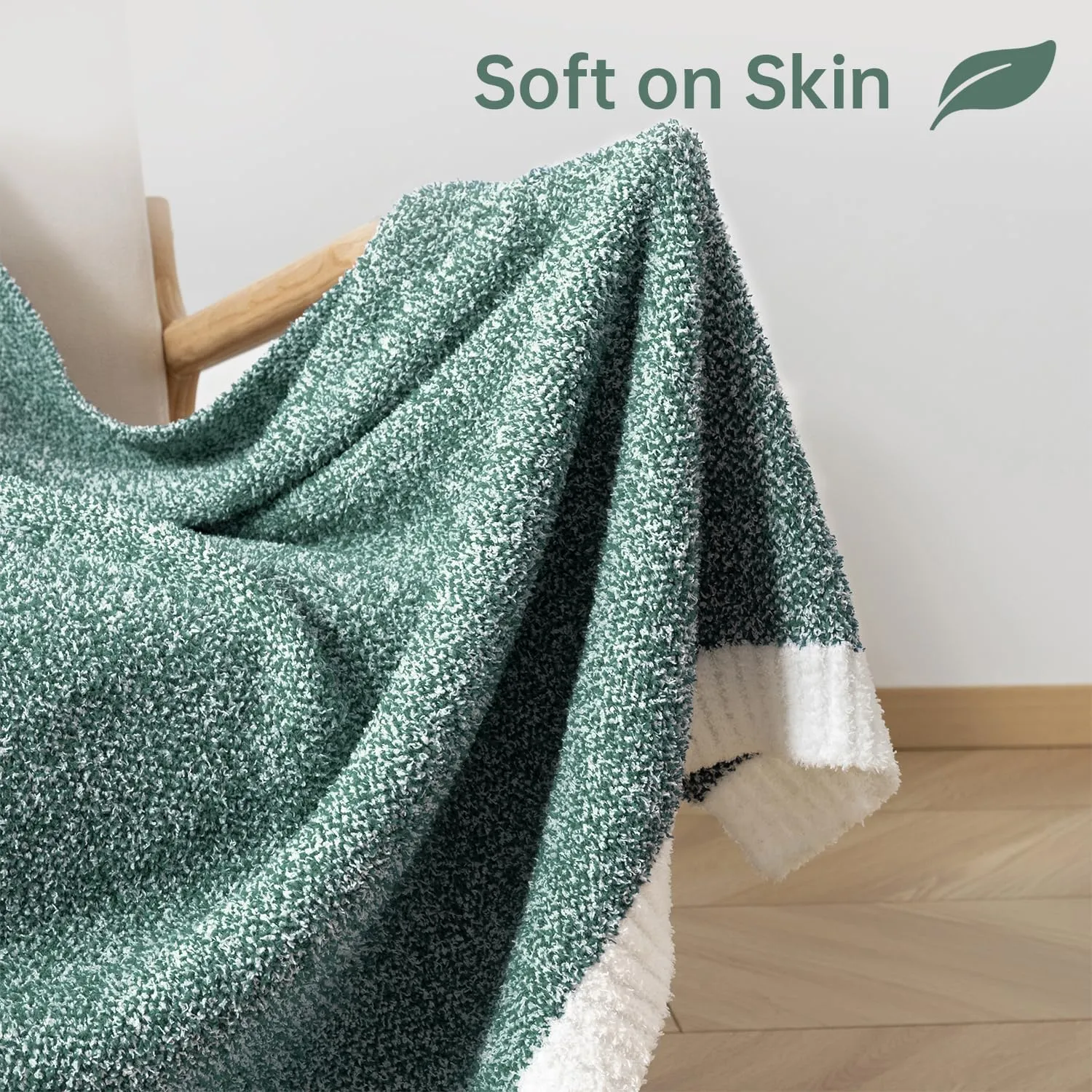 LURKA Fine Knit Throw Blanket - Super Soft Breathable Lightweight Blanket for Couch Bed Sofa (Grayish Blue, Throw(50"x 60"))