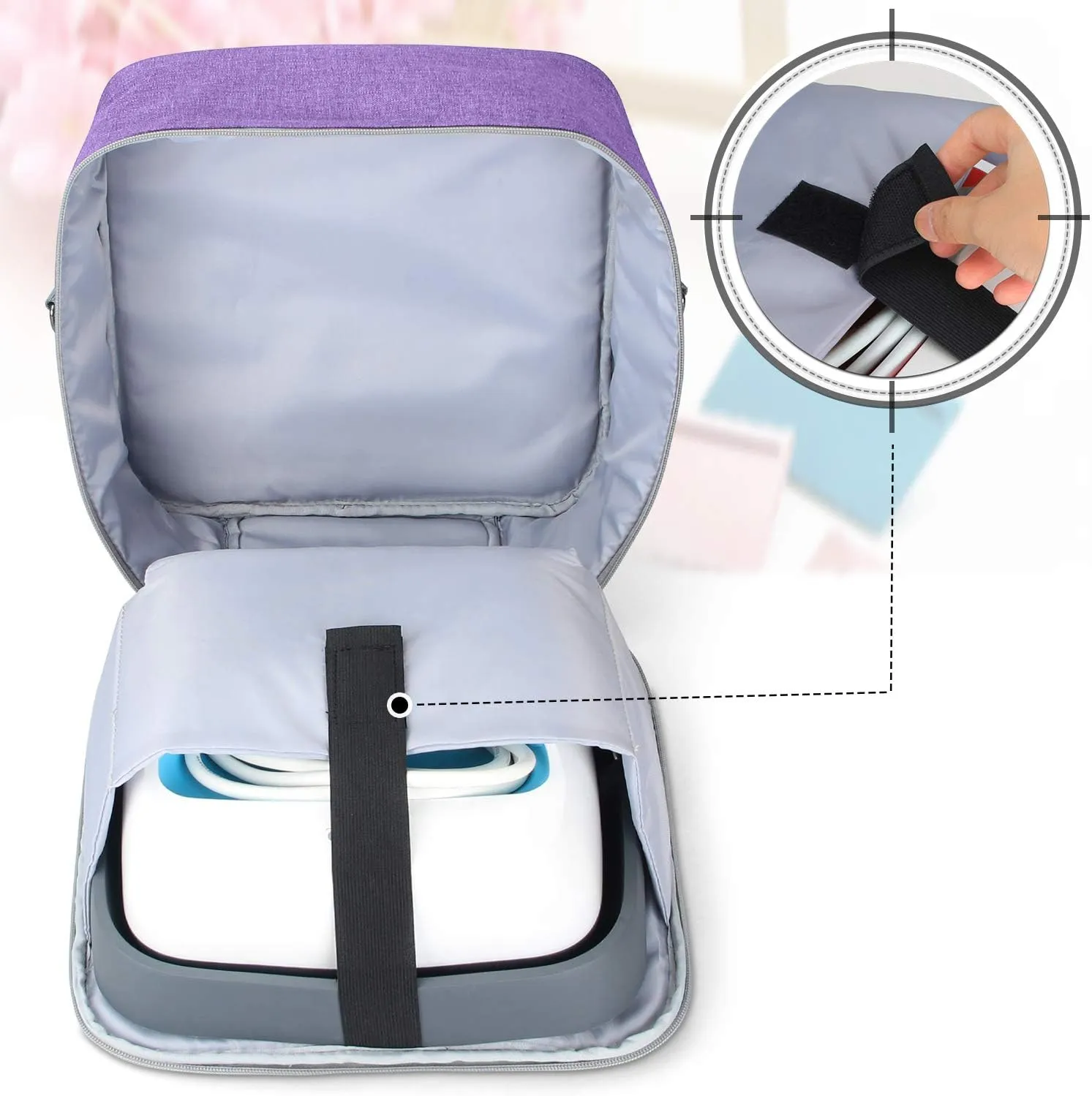 LUXJA Carrying Case Compatible with Cricut Easy Press (9 inches x 9 inches), Tote Bag Compatible with Cricut Easy Press and Supplies (Bag Only, Patent Design), Purple
