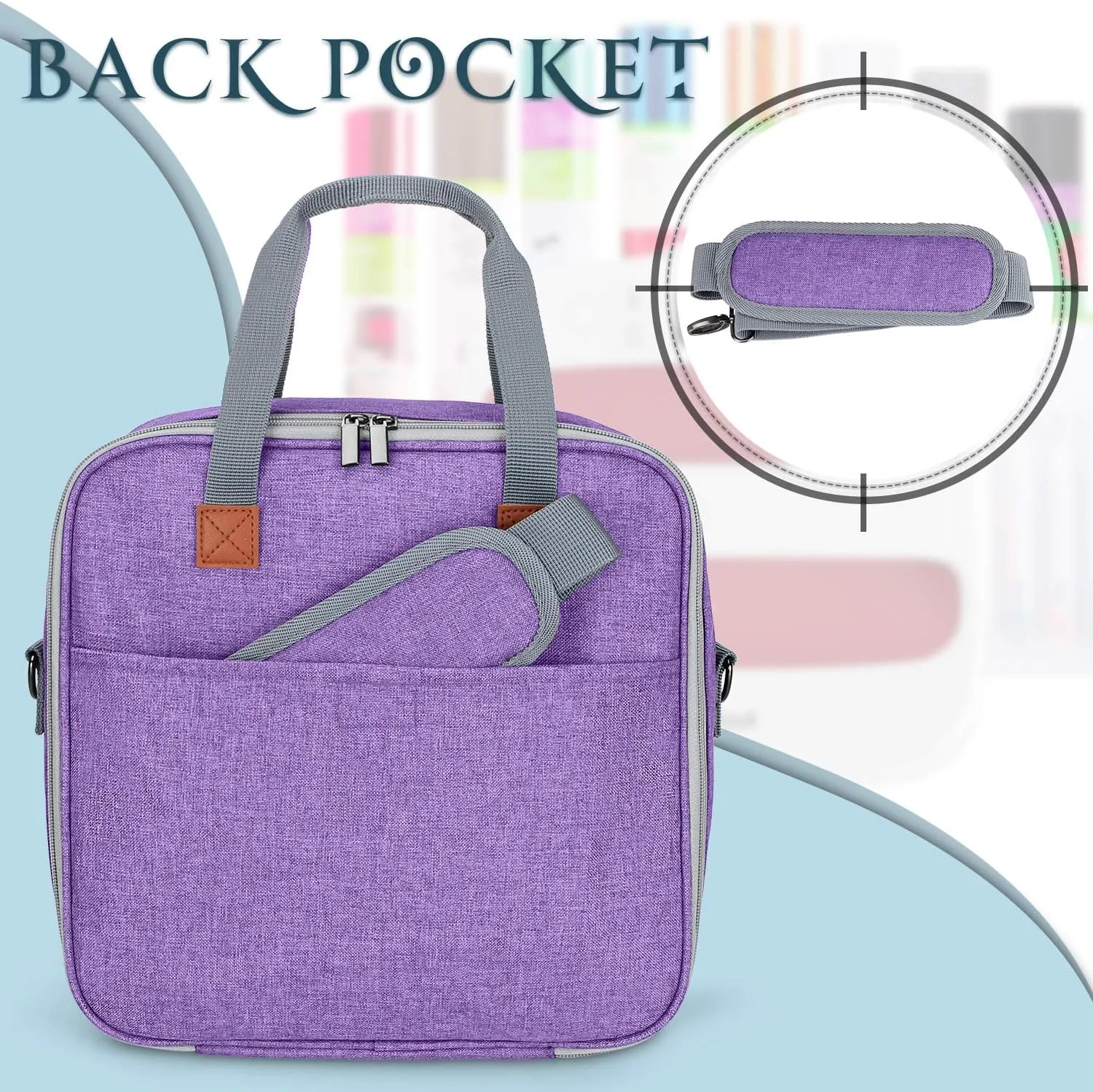 LUXJA Carrying Case Compatible with Cricut Easy Press (9 inches x 9 inches), Tote Bag Compatible with Cricut Easy Press and Supplies (Bag Only, Patent Design), Purple